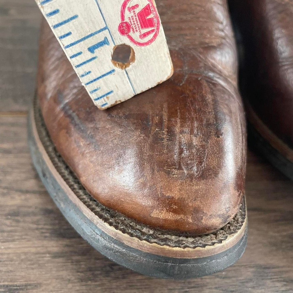 Tony Lama Men's 7900 Brown Black Stiched Western Boots Size 8D - Picture 7 of 8